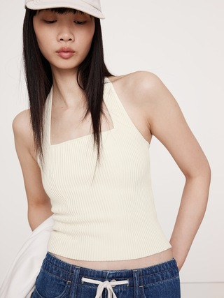 Sculpted Square-Neck Halter Top | Banana Republic (US)