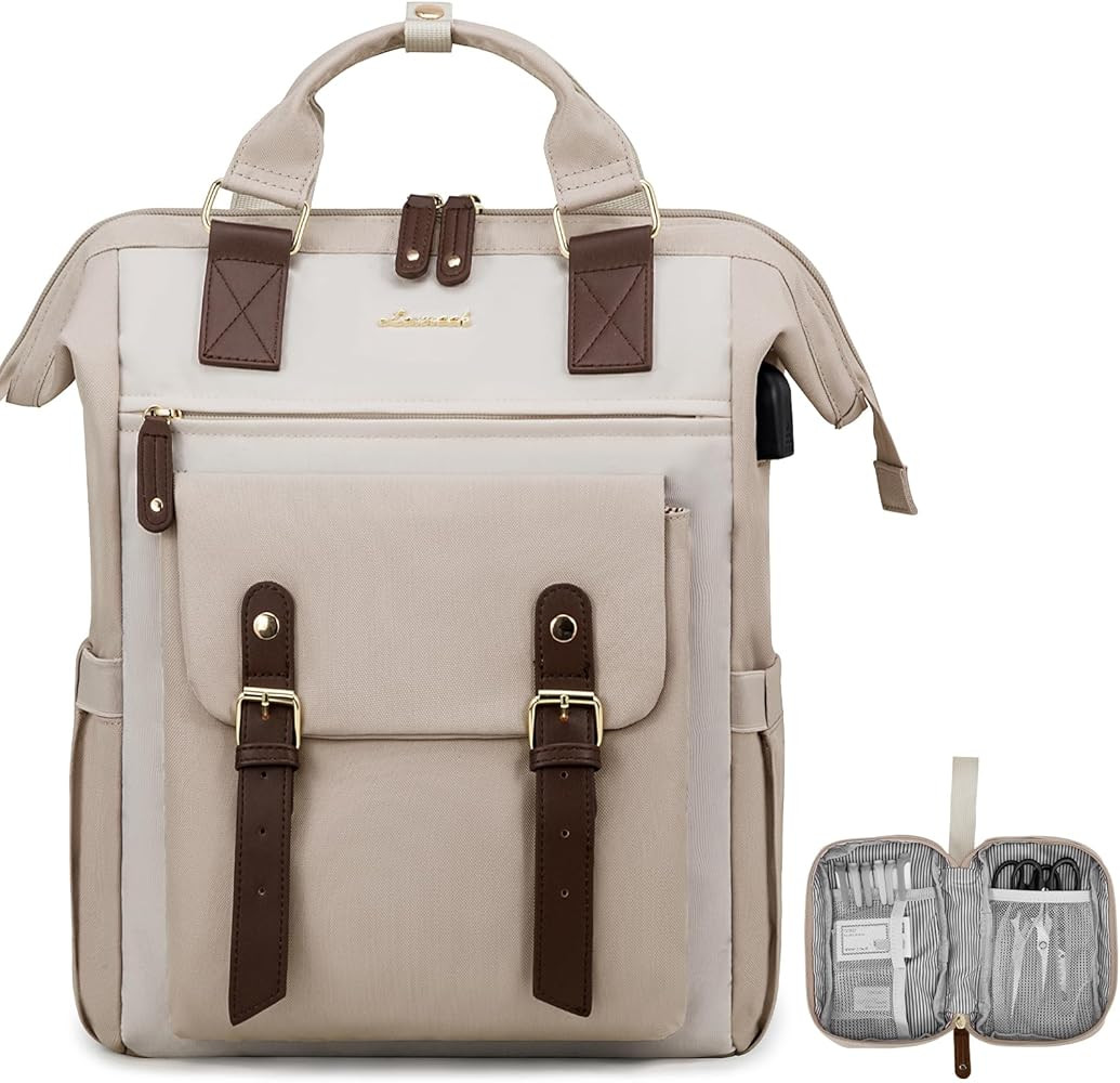 LOVEVOOK Laptop Backpack for Women, Teacher Nurse Bag Work Travel Computer Backpacks Purse,Water ... | Amazon (US)