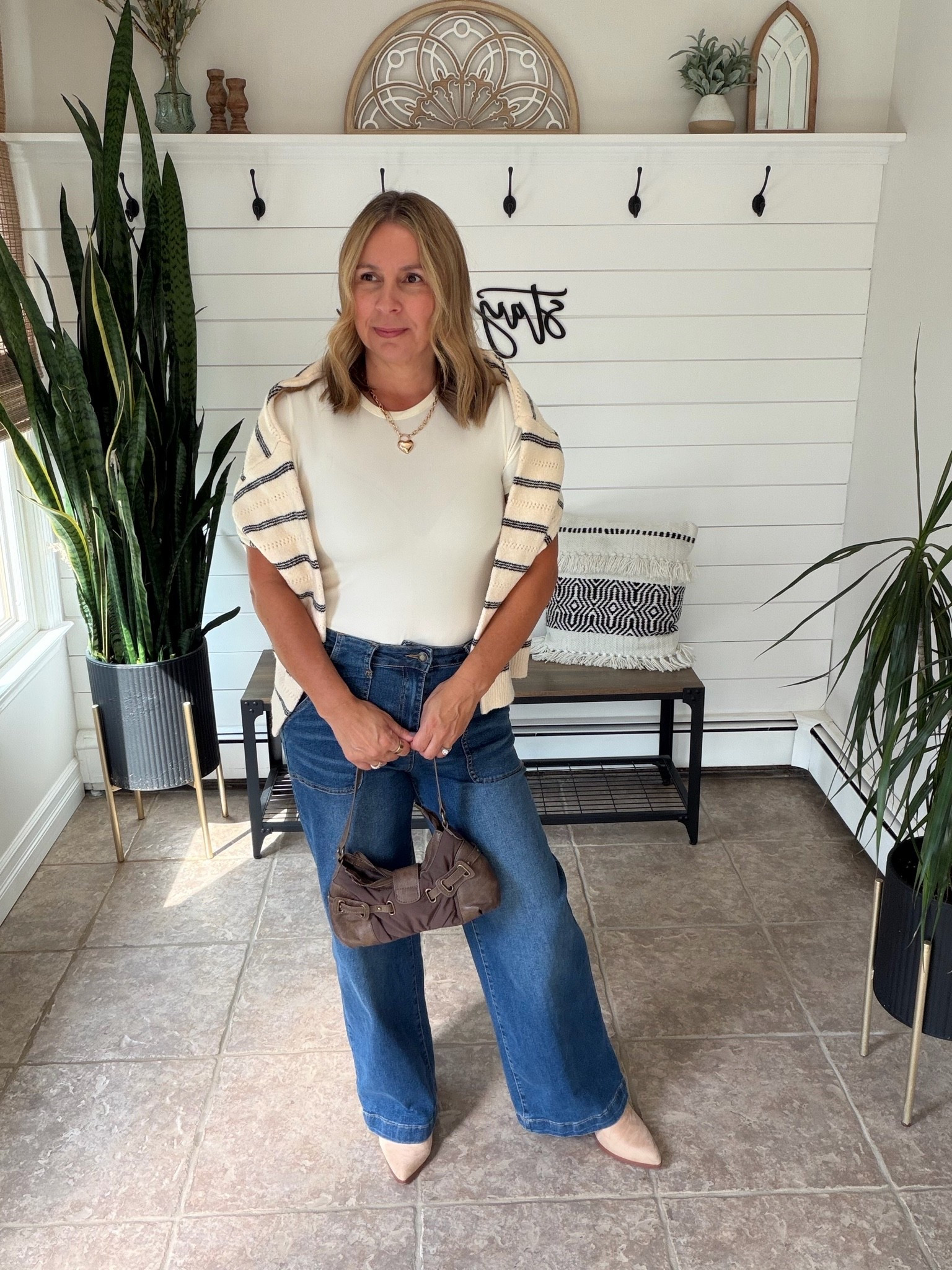 Fall outfits women over
50. I'm wearing an 8 in the jeans and medium in the sweater, fall haul
#LTKOver40 #LTKSaleAlert
#LTKMidsize

#LTKootd #LTKPetite #LTKSeasonal