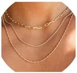 CONRAN KREMIX Waterproof Gold Necklace Layered Necklaces for Women Non Tarnish,14k Gold Plated St... | Amazon (US)