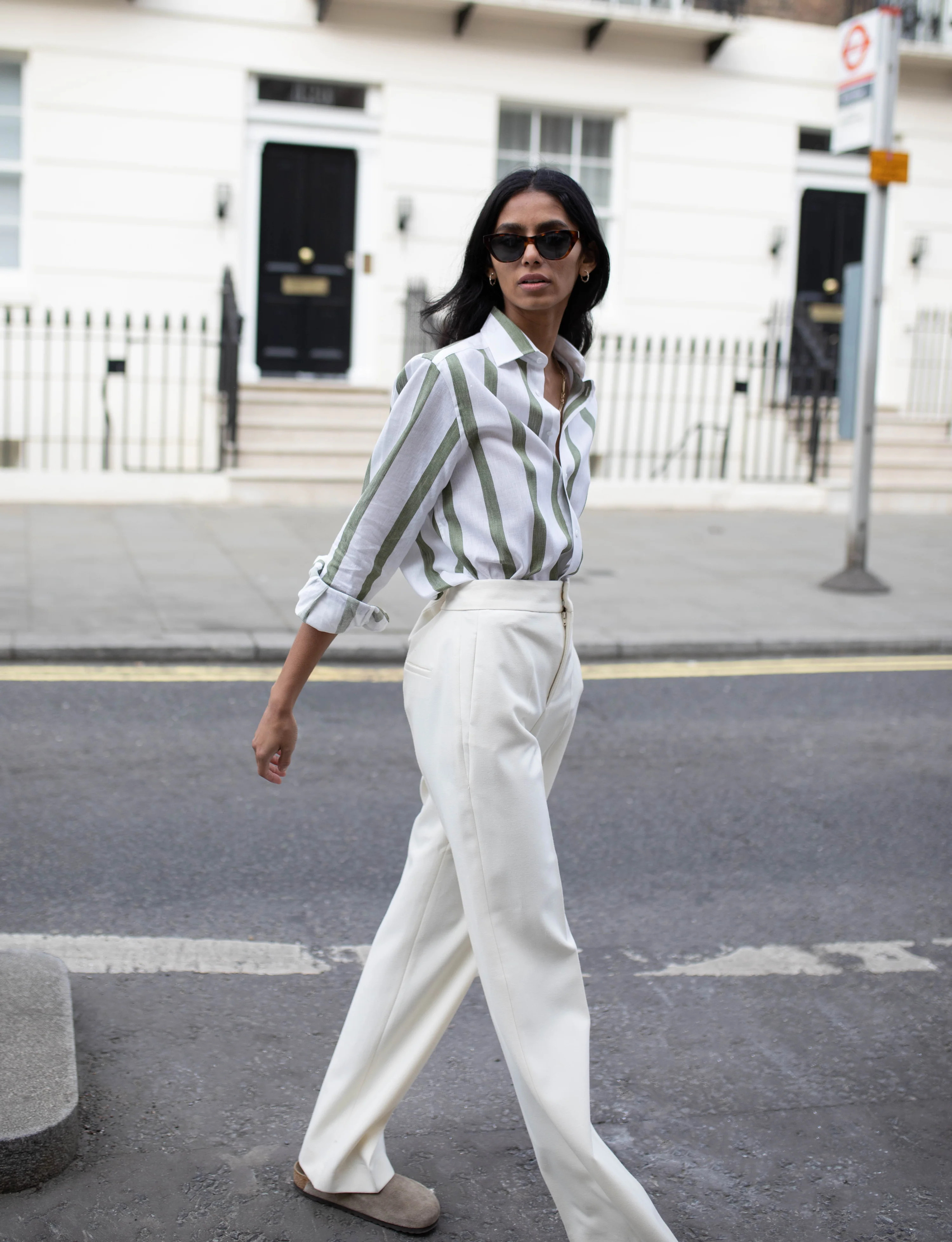The Boyfriend: Weave, Khaki Stripe | With Nothing Underneath