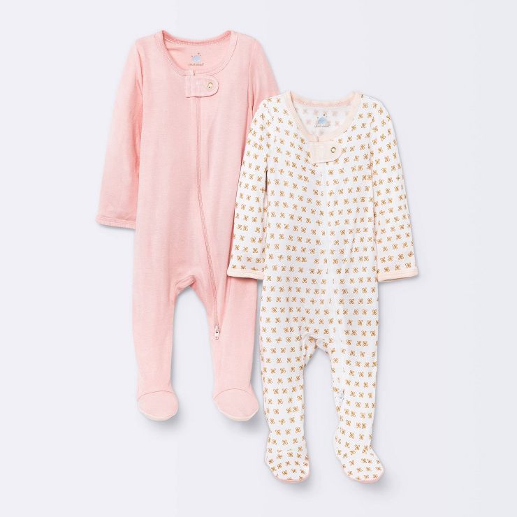 Baby Girls' 2pk Modal Sleep N' Play - Cloud Island™ Pink | Target