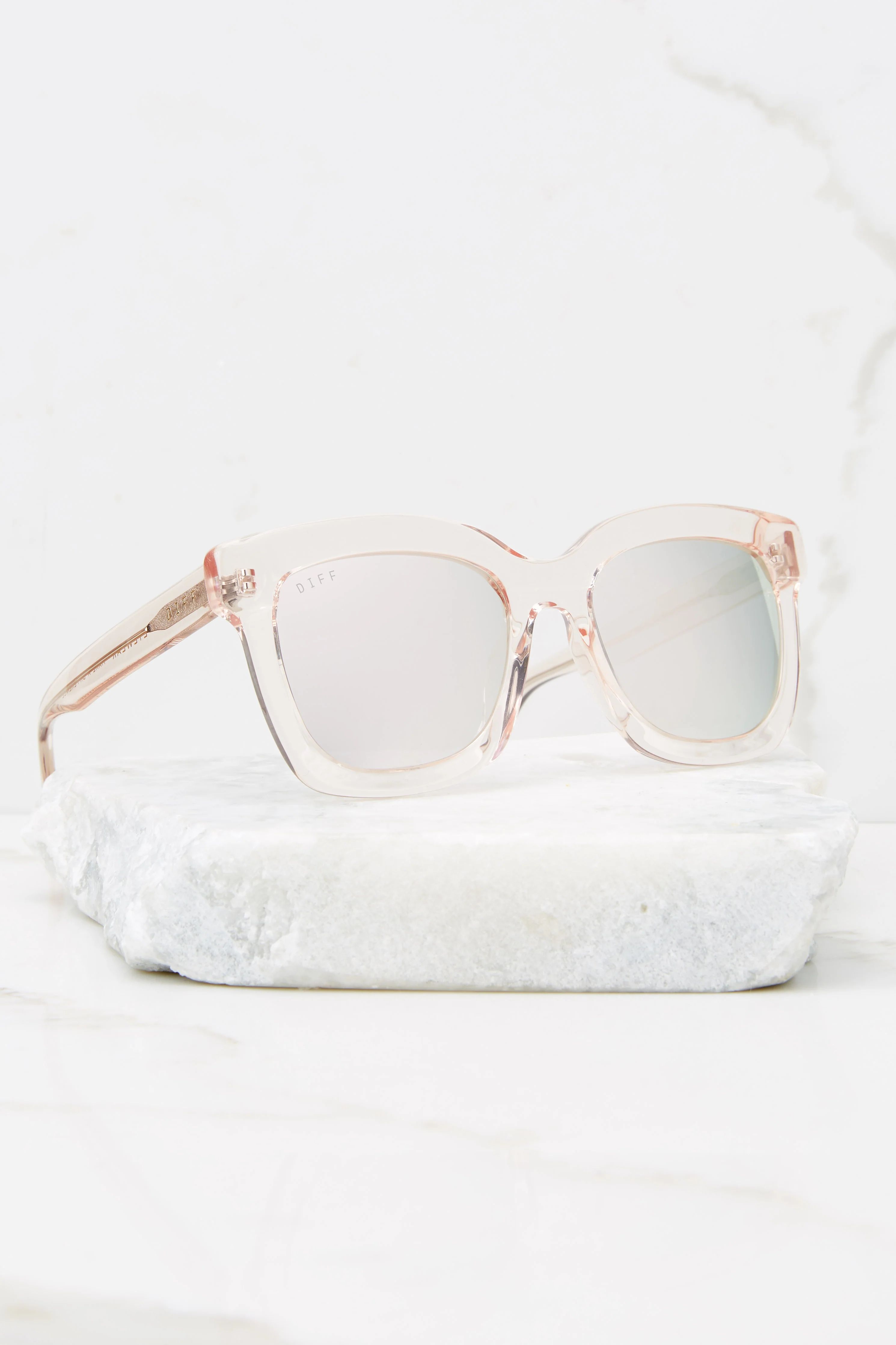 Carson Sandstone Crystal Beige Mirror Sunglasses | Red Dress 