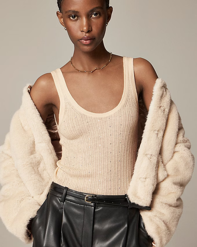 Featherweight cashmere embellished sweater-tank | J. Crew US
