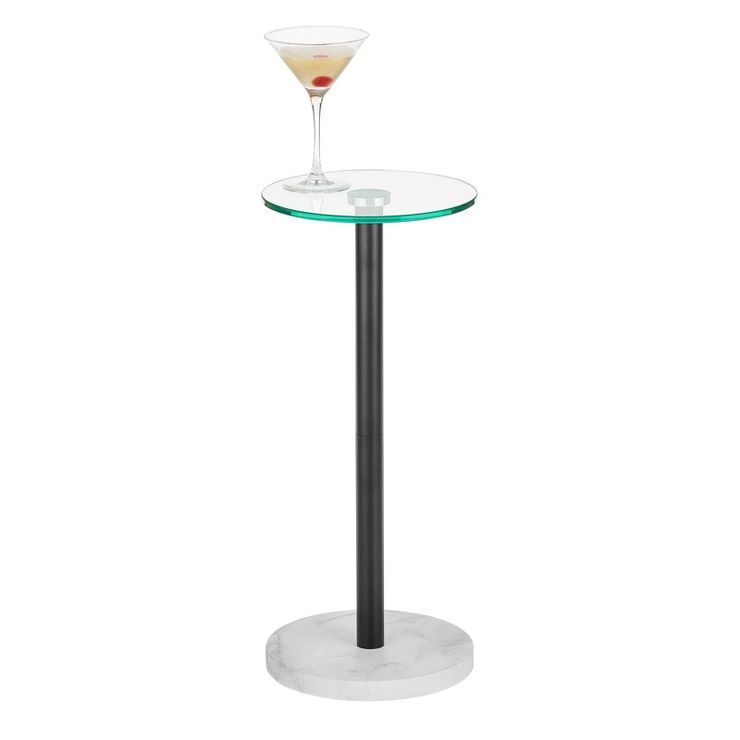 mDesign Metal and Glass Top Round Accent Table | Target