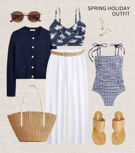 Spring holiday outfit idea 🏝️☀️

Read the size guide/size reviews to pick the right size.

Leave a 🖤 to favorite this post and come back later to shop

Holiday Outfits, Spring Outfits, Summer Outfit Inspiration, Vacation, Beach Day, White Crepe Trousers, Navy Cardigan, Swimsuit, Abercrombie Printed Crop Top, Jcrew Straw Tote Bag, H&M Sunglasses, Arket Leather Sandals 

#LTKSeasonal #LTKstyletip #LTKswim