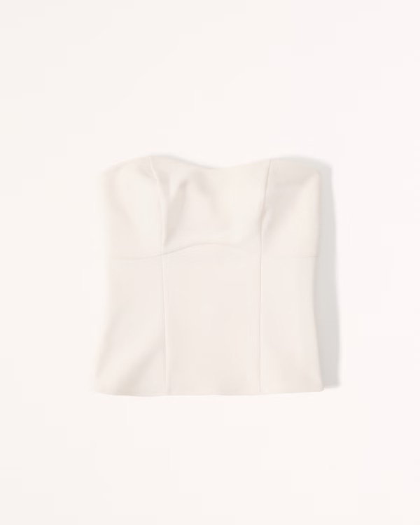 Strapless Crepe Set Top | Abercrombie & Fitch (US)