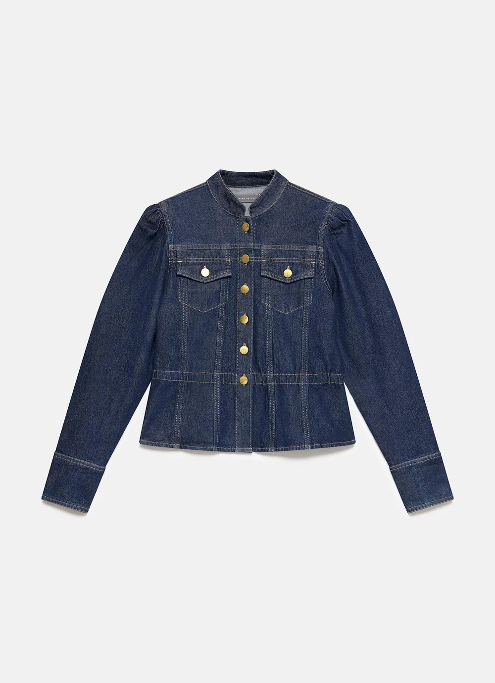 Dark Indigo Puff Sleeve Denim Jacket | Mint Velvet