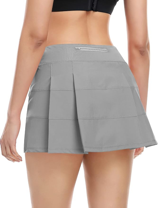 Tennis Skirt for Women with 4 Pockets Athletic Golf Skorts Skirts with Shorts Workout Running Spo... | Amazon (US)
