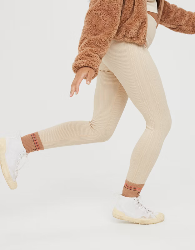 OFFLINE By Aerie Seamless Cable High Waisted Legging | Aerie