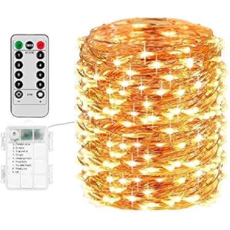 GDEALER 2 Pack 20 Feet 60 Led Fairy Lights Battery Operated with Remote Control Timer Waterproof Cop | Amazon (US)