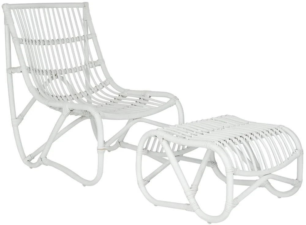 Safavieh Shenandoah Indoor/Outdoor Mid-Century Rattan Accent Chair, White | Walmart (US)