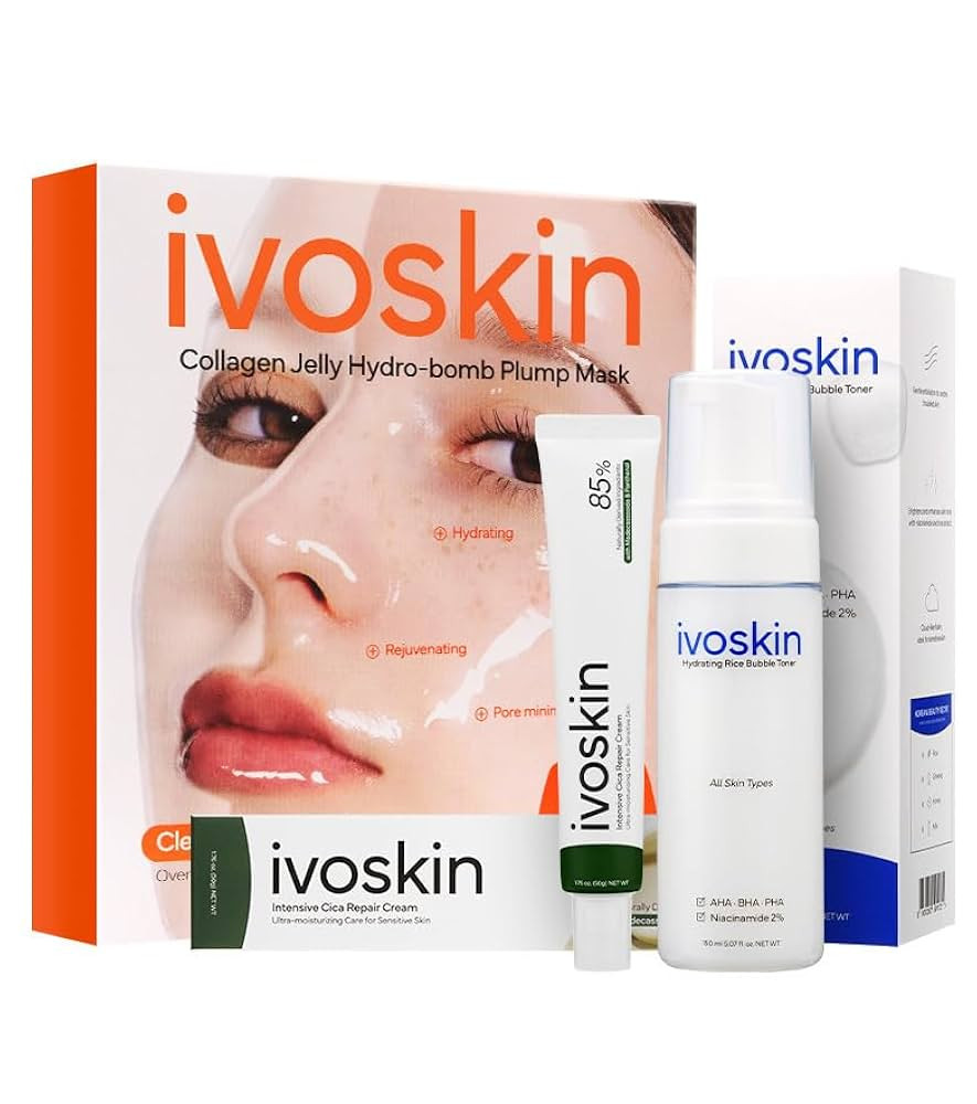 Hydrating & Repairing Korean Skincare Set | Rice Milky Bubble Toner + Intensive Cica Repair Cream... | Amazon (US)