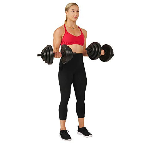 Sunny Health & Fitness Exercise Vinyl 40 Lb Dumbbell Set Hand Weights for Strength Training, Weight Loss, Workout Bench, Gym Equipment, and Home Workouts | Amazon (US)