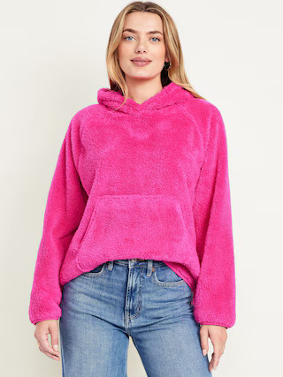 Oversized Sherpa Pullover Hoodie | Old Navy (US)