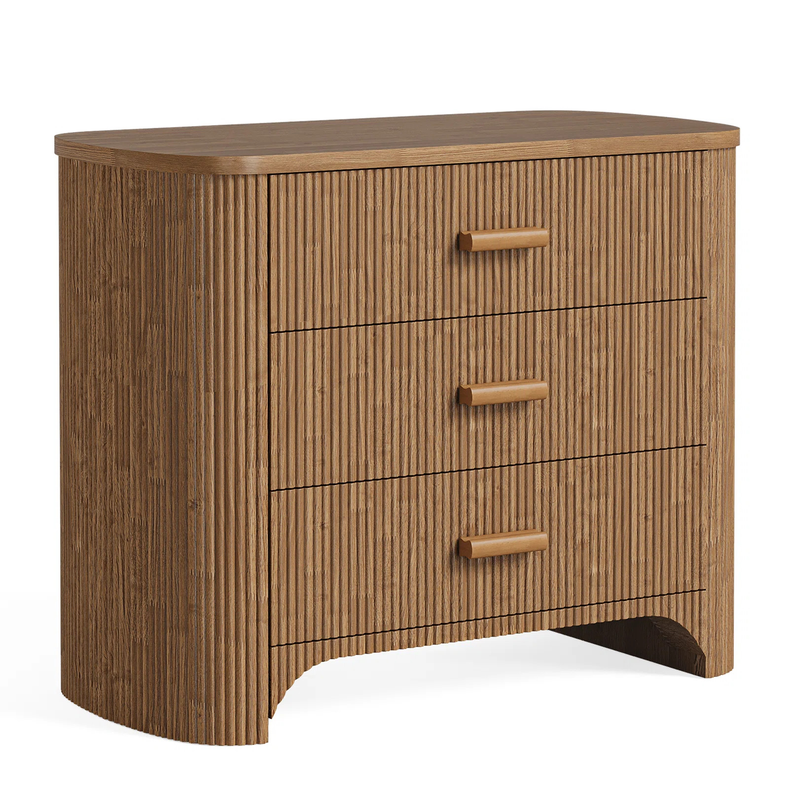 Latitude Run® 31.5'' Wide Fluted Nightstands, Oversized 3 Drawer Night Stand, Large Bedside End ... | Wayfair North America