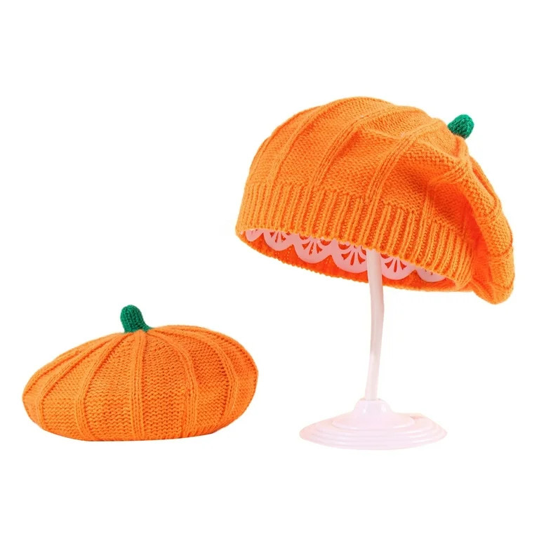 0-3T Baby Toddler Pumpkin Hat Thanksgiving Halloween Knitted Cap - Walmart.com | Walmart (US)