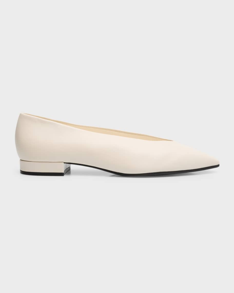 Loro Piana Rebecca Calfskin Ballerina Flats | Neiman Marcus