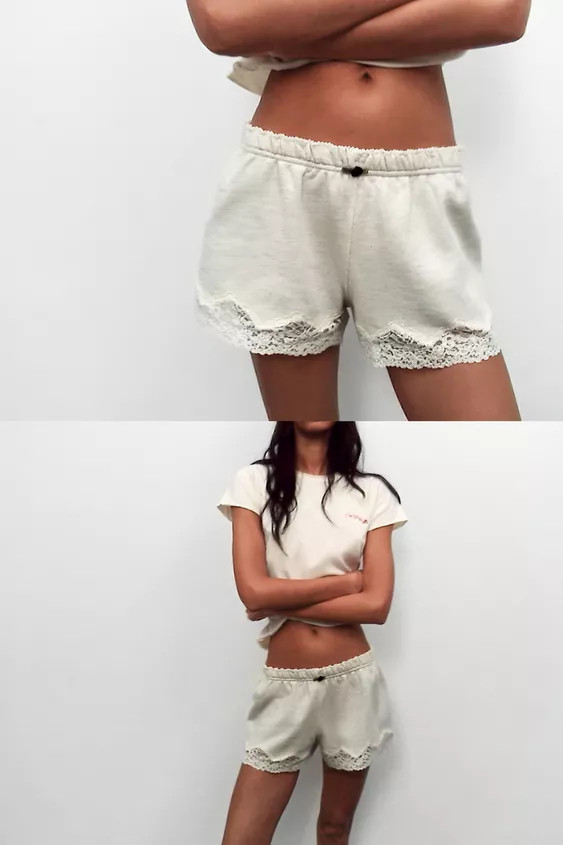 LACE COMBINED SHORTS | Zara UK