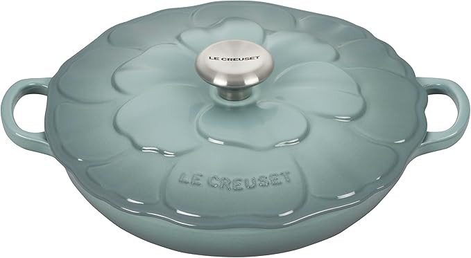 Le Creuset Signature Enameled Cast Iron Petal Braiser, 2.25qt., Sea Salt | Amazon (US)