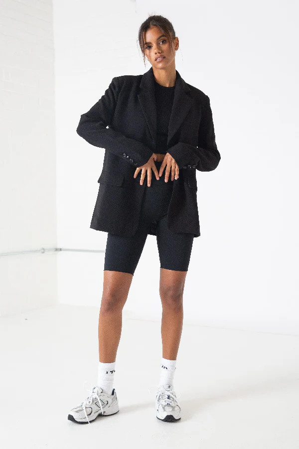 Black Pocket Detail Dad Blazer | Luxe to Kill