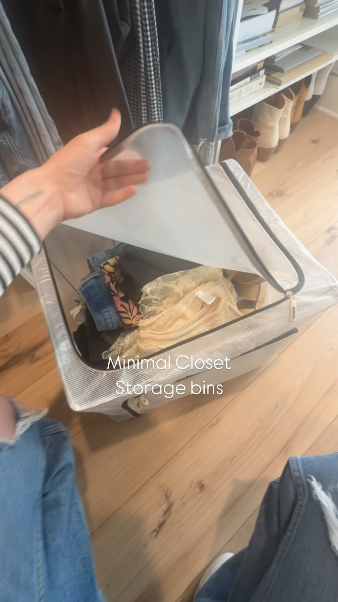 Minimal Closet Organization

- Storage Bins 🩶
I tagged some prettier ones with the exact same concept as well. Mine are years old!! 

#LTKHome #LTKWatchNow