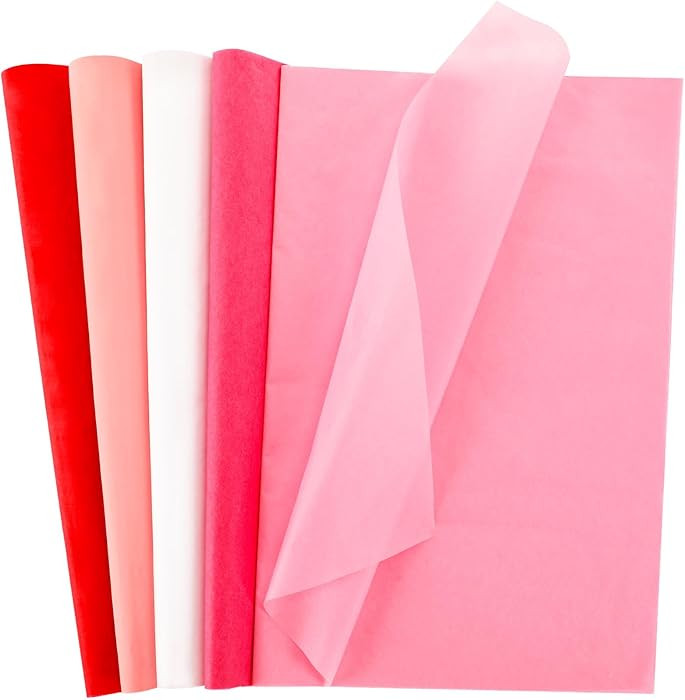 SANNIX 100 Sheets Valentine's Day Tissue Paper 20 x 14 Inch Red Pink White Wrapping Paper for Val... | Amazon (US)