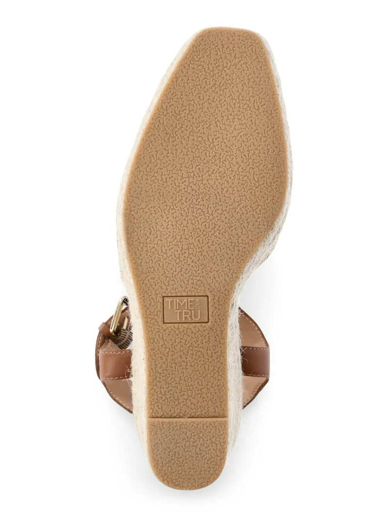 Time and Tru Women's Square Toe Espadrille Wedge Sandals | Walmart (US)