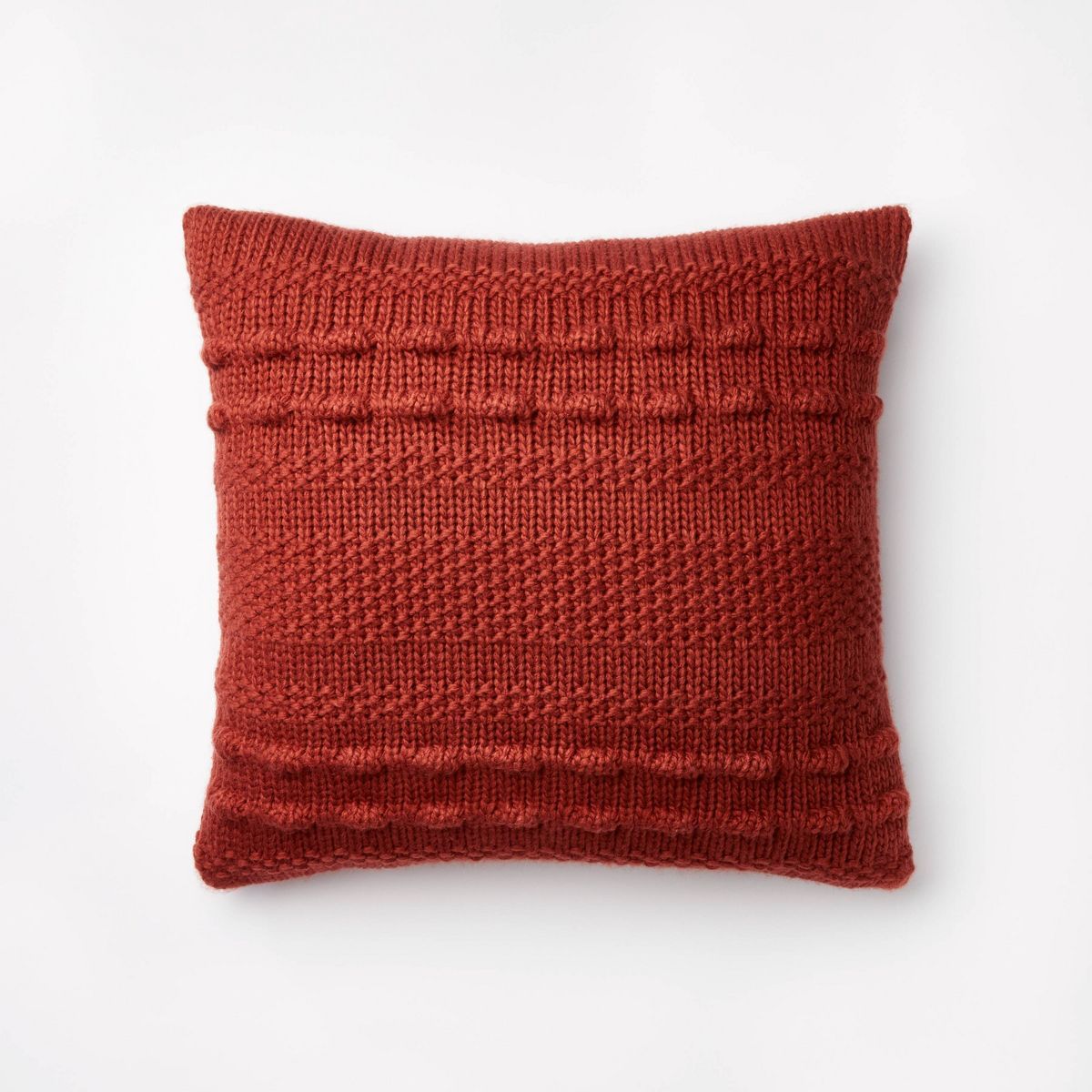 Bobble Knit Striped Square Throw Pillow Red - Threshold™ designed with Studio McGee | Target