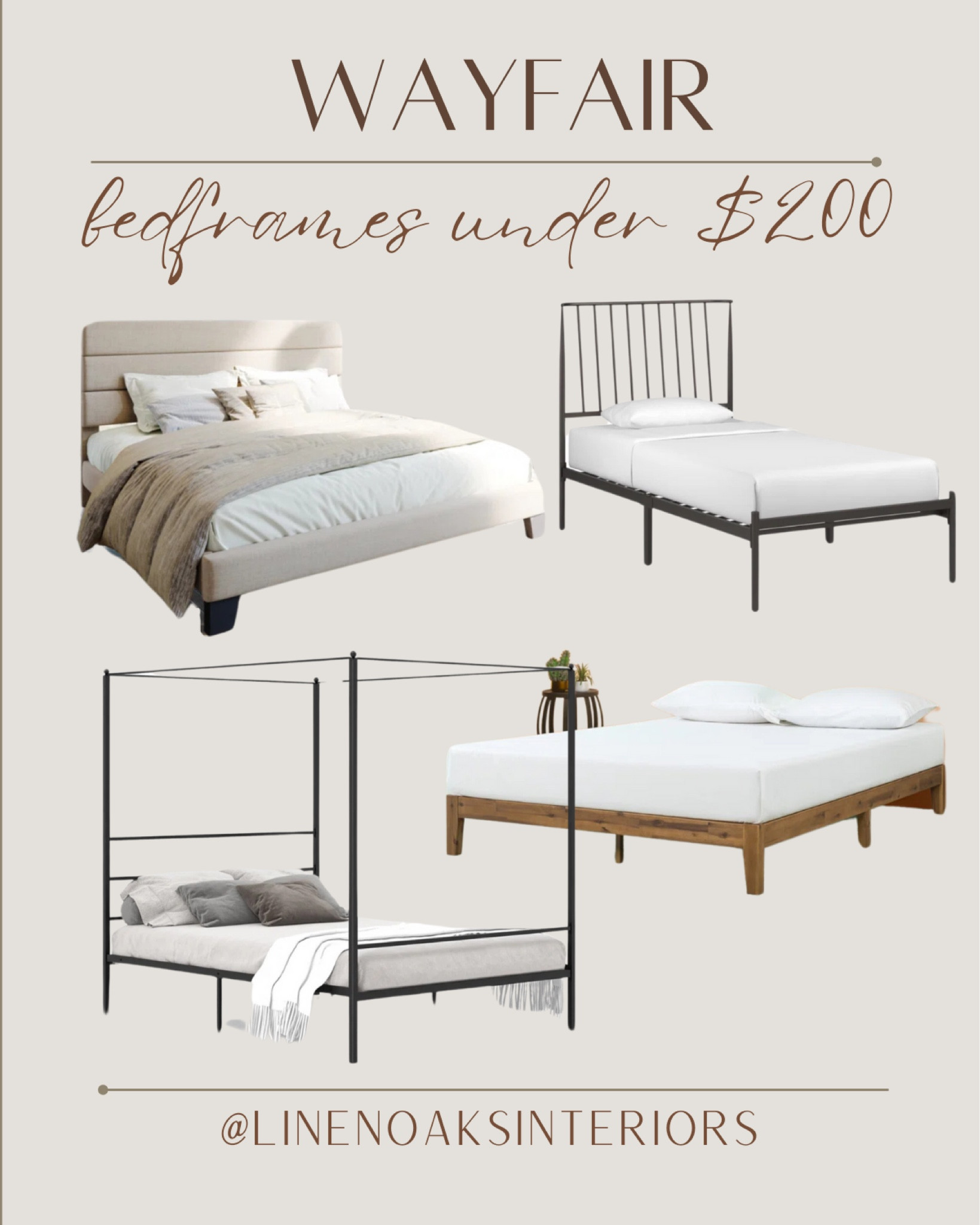 Wayfair Bed Frames Under $200



Minimal wooden platform bed
Modern sleek black metal canopy bed frame
Beige upholstered headboard platform bed
Mid-century modern black bars headboard bed frame

#LTKhome #LTKfamily