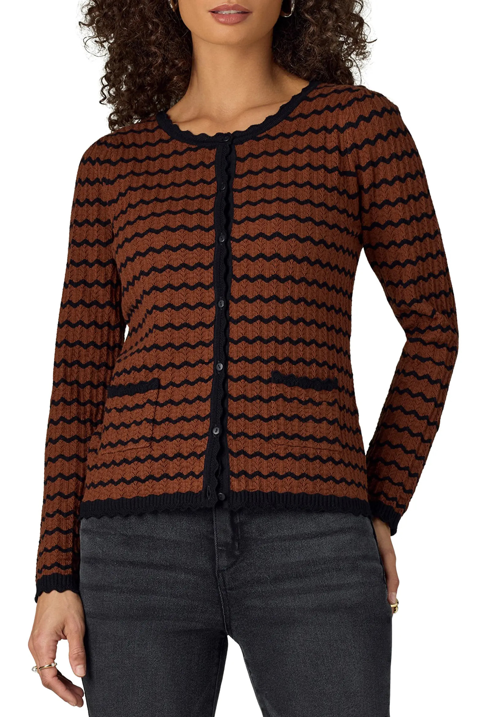 Stripe Round Neck Cardigan (Women) | Nordstrom | Nordstrom