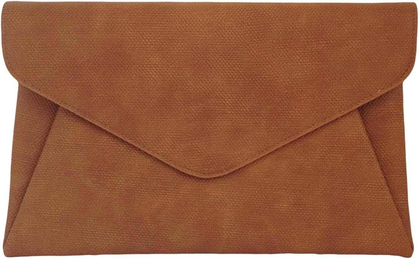 JNB Synthetic Leather Double Pocket Envelop Clutch | Amazon (US)