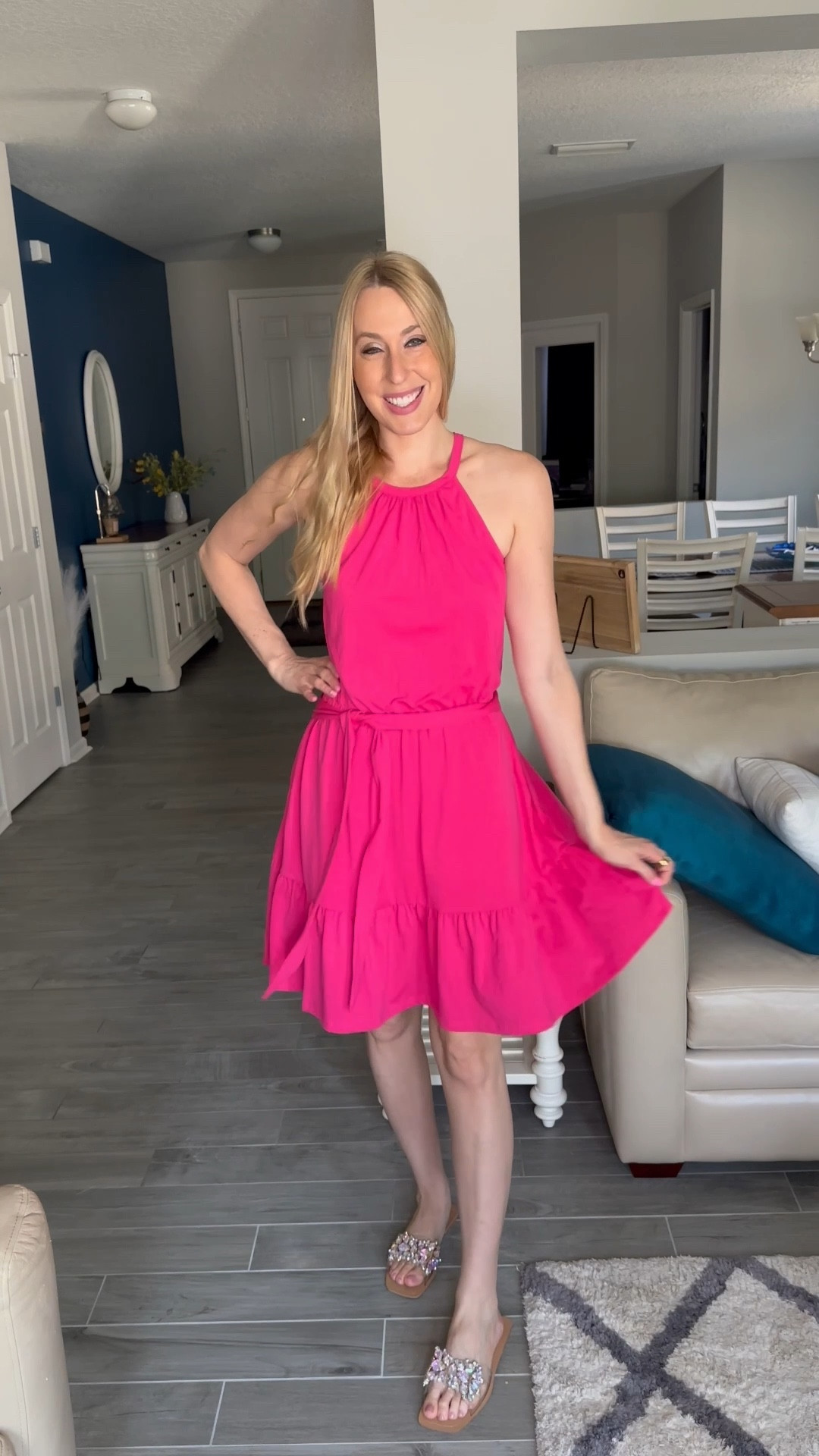Pink summer sun dress
💓i love the style and fit of this dress
💓it is loose fitting snd has stretch and a cute belt
💓 wearing size small , fits true to size and I am 5’10”

#LTKFindsUnder50 #LTKStyleTip #LTKWatchNow
