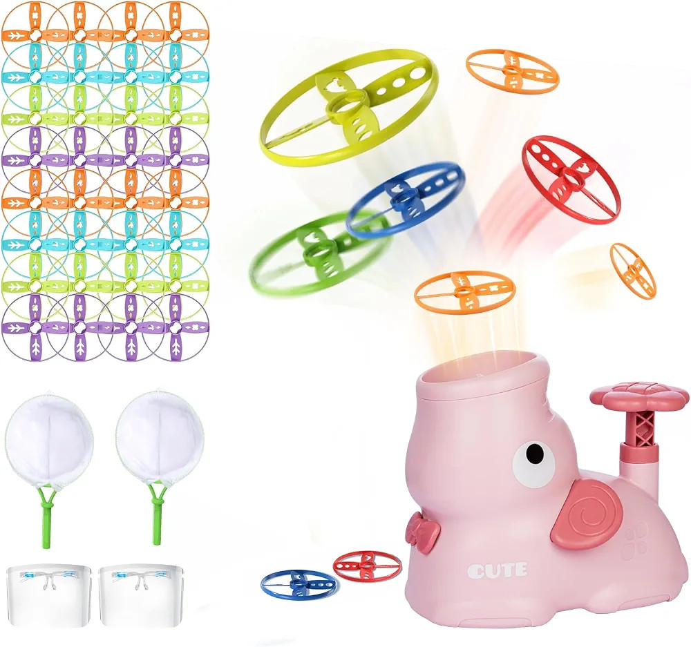 FESTIVALCOS Outdoor Toys for Ages 3+, Elephant Butterfly Catching Game - Flying Disc Launcher, Ou... | Amazon (US)