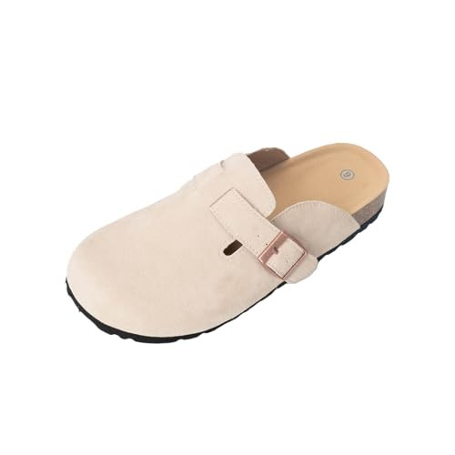 Women's Suede Clogs for Woman Mules, Cork Potato Shoes Leather Comfort Soft Footbed Clog - Wide Feet Please Half Size UP Cool Gray | Amazon (US)