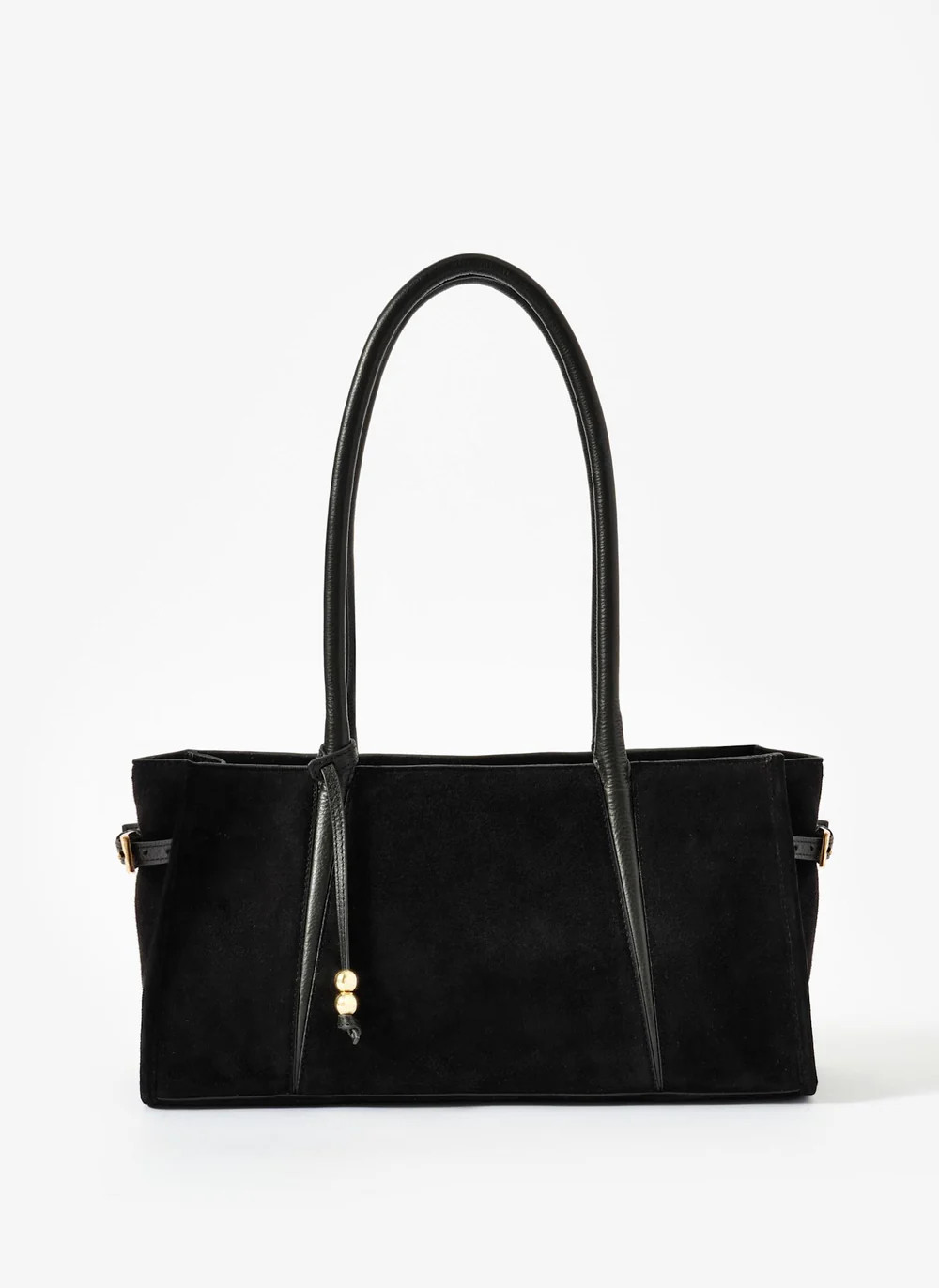 Zita Black Suede Shoulder Bag | Mint Velvet