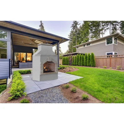 78" H Concrete Propane Outdoor Fireplace | Wayfair North America