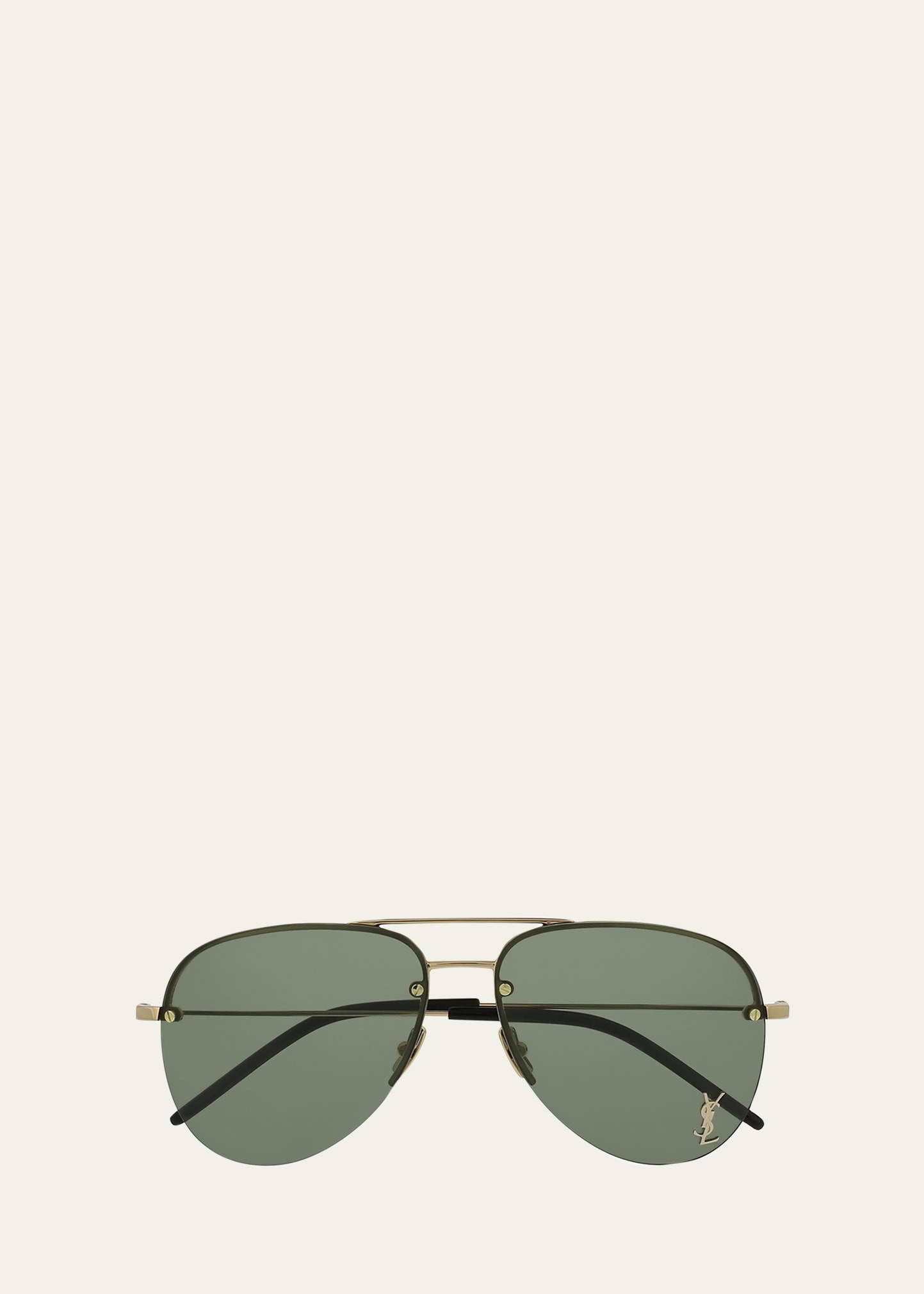 Saint Laurent Classic 11 Monochromatic Aviator Sunglasses | Bergdorf Goodman