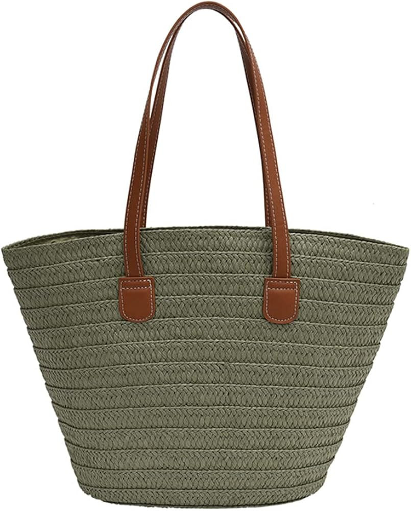 Orgone Straw Bag, Straw Beach Women Tote Bag, Shoulder Handbags Rattan Woven Bags Big Capacity Tr... | Amazon (US)