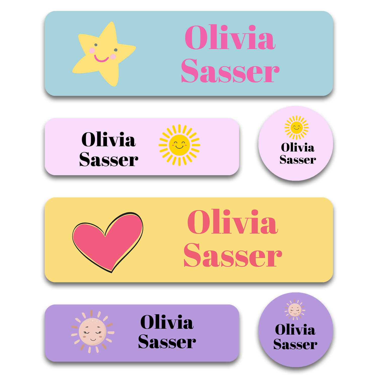 Custom Kid Name Labels for Daycare Variety Pack (180 ct.), Waterproof Dishwasher Safe Camp Person... | Amazon (US)