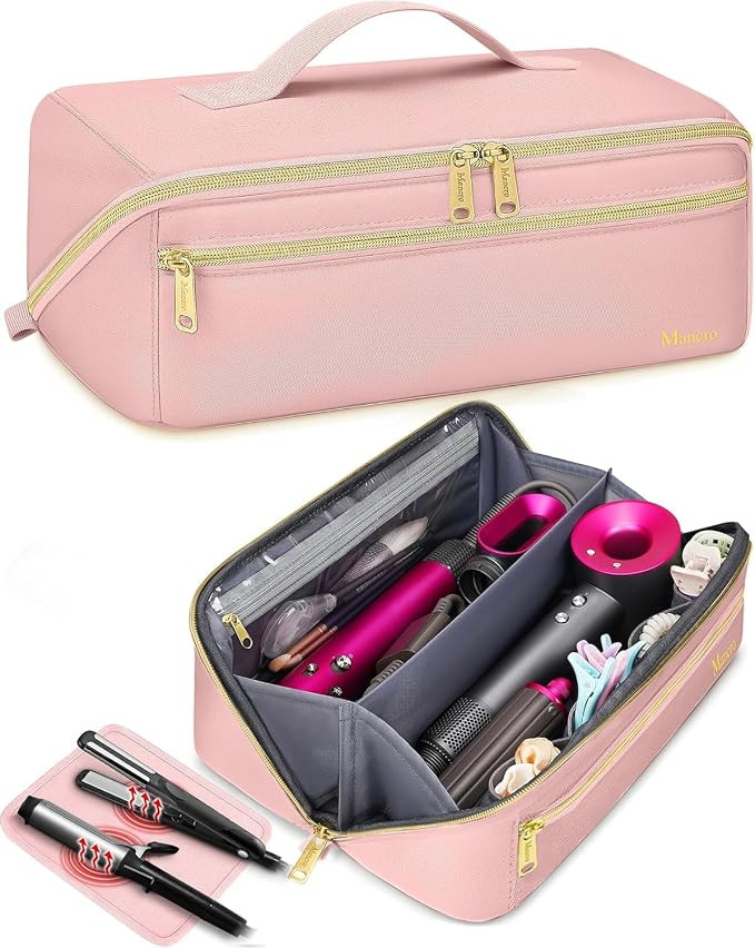 Mancro Hot Hair Tools Travel Bag Compatible with Dyson Airwrap | Wide-open Hot Hair Tool Organize... | Amazon (US)