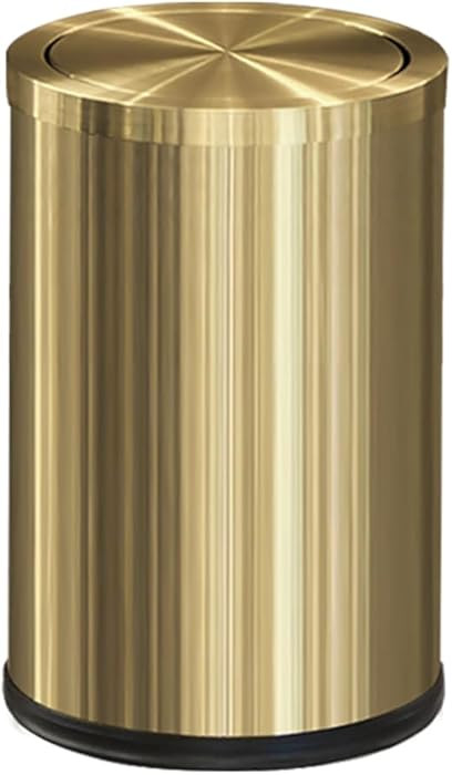 9L/2.4Gal Gold Trash Can,Brass Bathroom Garbae Can with Flipping Lid,Small Brass Garbage Can for ... | Amazon (US)