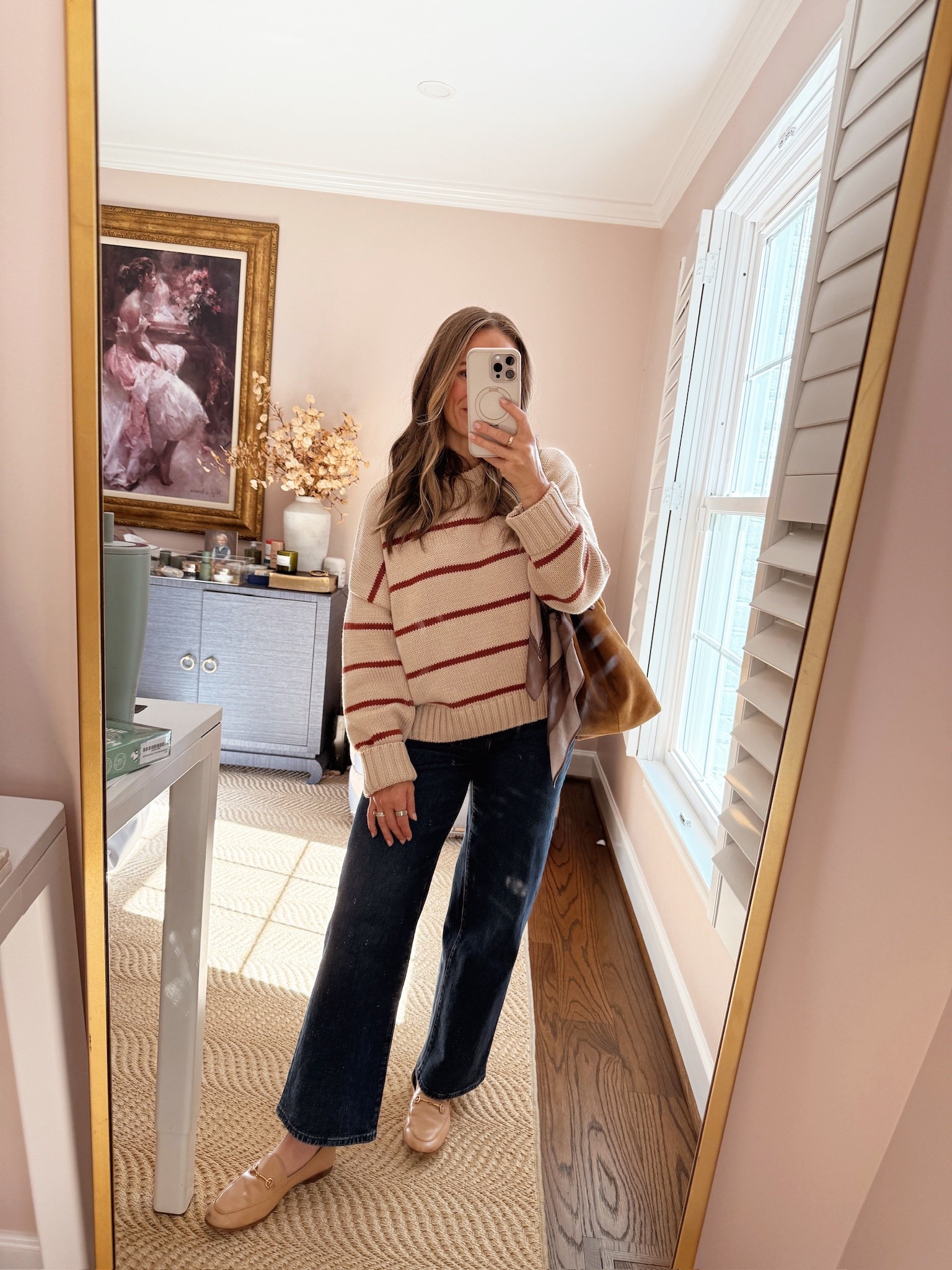 Fall outfit! Striped sweater, wide leg jeans, loafers, suede bag

#LTKSeasonal #LTKStyleTip