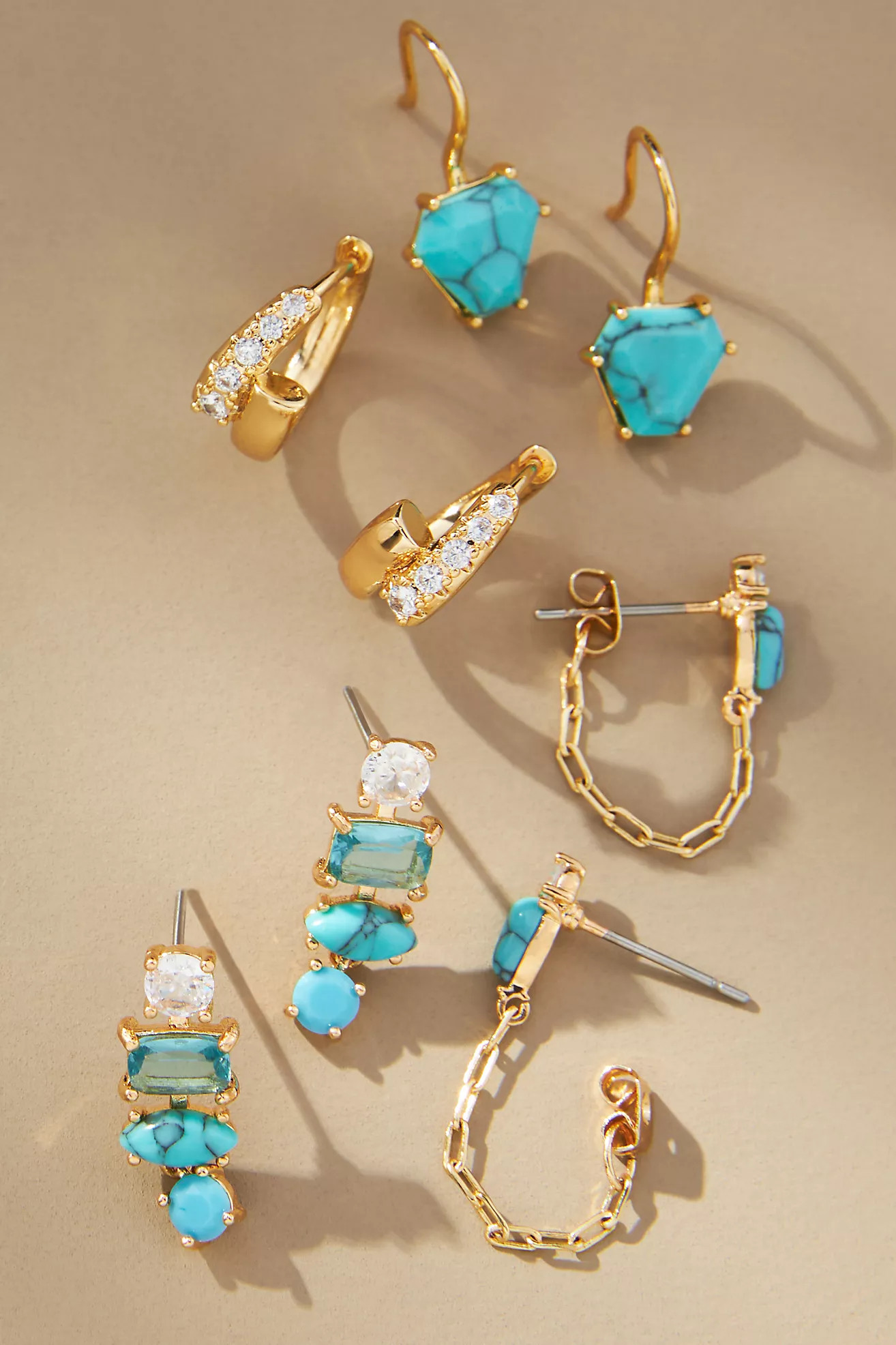 Birthstone Huggie Earrings, Set of 4 | Anthropologie (US)