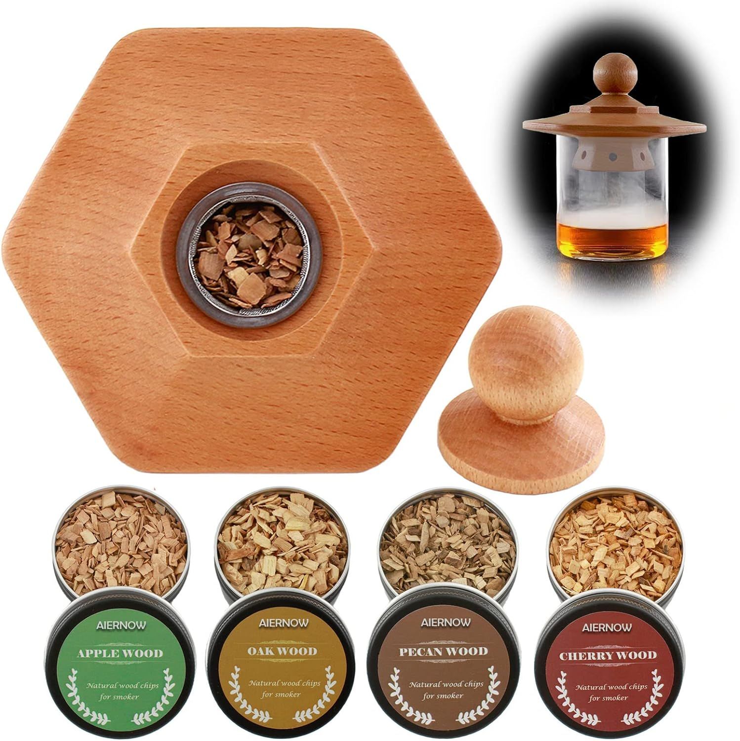 Cocktail Smoker Kit with Four Wood Chips for Whiskey,Drink,Bourbon Smoker Kit,Old Fashioned Smoke... | Amazon (US)