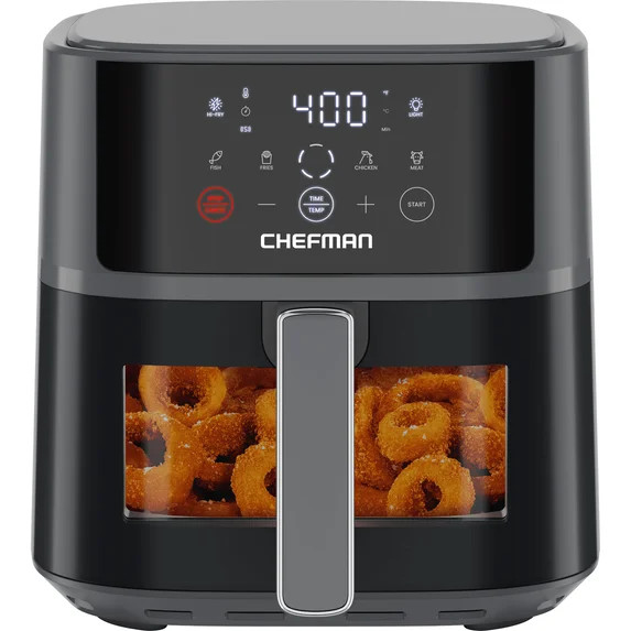 Chefman TurboFry® Touch 6-Qt Easy-View Air Fryer w/ 4 Cooking Presets and 450°F Hi-Fry Button -... | Walmart (US)