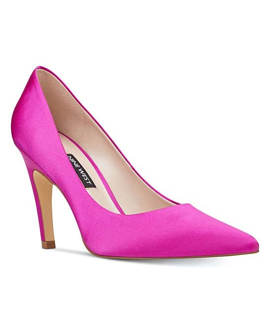 Nine West Women's Pumps XPI84 - Fuchsia Pointed Quintrell Satin Pump - Women | Zulily