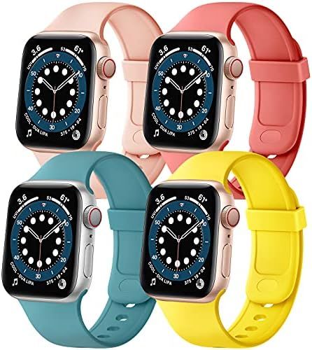 SVISVIPA Sport Bands Compatible with Apple Watch Bands 38mm 40mm, Soft Silicone Wristbands Women ... | Amazon (US)