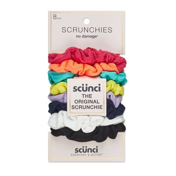 scunci  Small Ribbed Scrunchies - 8pk -  Assorted Colors | Target