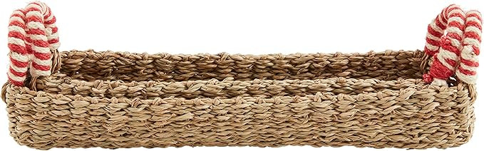 Mud Pie Santa Woven Set PLATTERS & Trays, 13" dia, WHITE | Amazon (US)